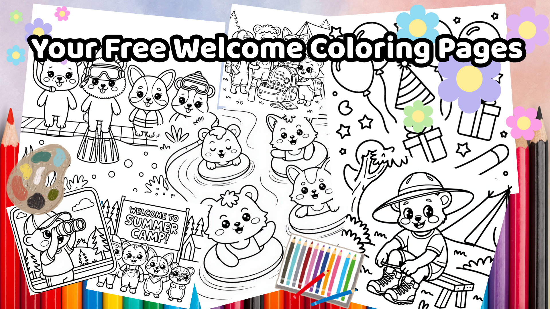 Free Welcome Coloring Pages Bundle